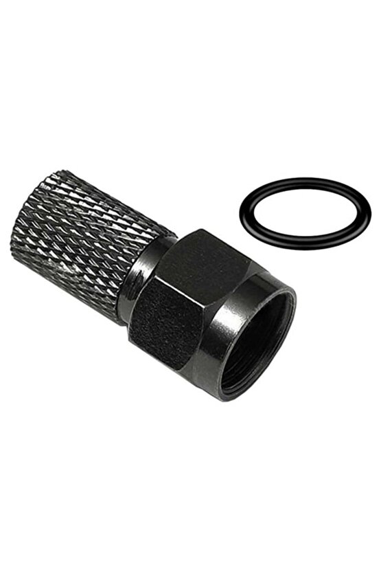 Siyah Contalı RG6U6 22mm 1.Kalite F Konnektör (100lü Poşet)