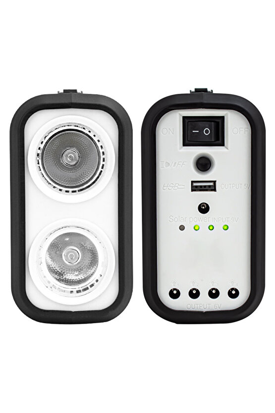 M3lf- Gd-8017s Panelli Solar Lamba 3 Ampullü Set Akülü Solar Işildak Fener