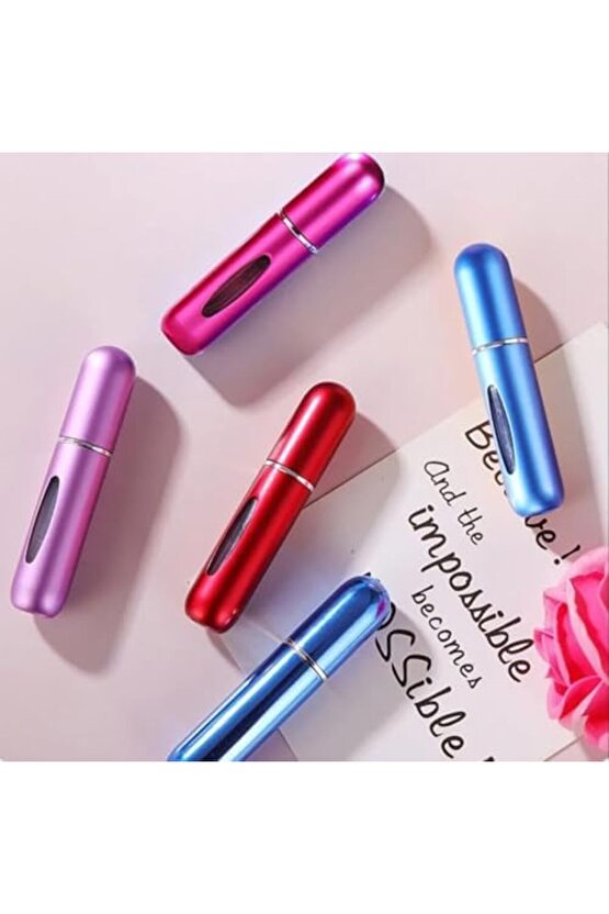 Monte Lua 4 Adet Pratik Doldurulabilir Mini Cep Parfüm Şişesi Alüminyum (5ML), Yedek Cep Parfüm Şişe