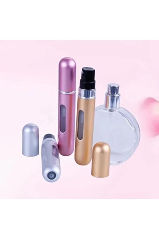 Monte Lua 4 Adet Pratik Doldurulabilir Mini Cep Parfüm Şişesi Alüminyum (5ML), Yedek Cep Parfüm Şişe