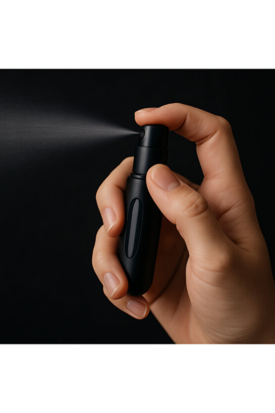 Mini Doldurulabilir Siyah Renki Cep Parfüm Şişesi 5 ml Taşınabilir Şık Tasarım