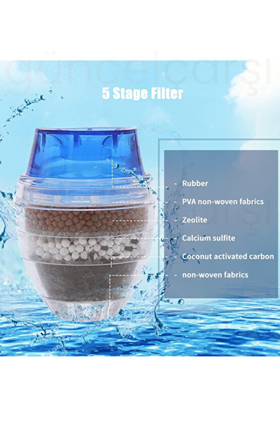 5 Katmanlı Aktif Karbon Su Arıtma Aparatı, aktif karbon filtrasyonu, Musluk Başlığı