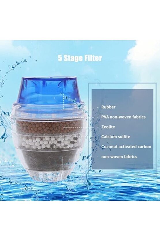 2 Adet 5 Katmanlı Aktif Karbon Su Arıtma Aparatı, aktif karbon filtrasyonu ve su temizleme filtresi,