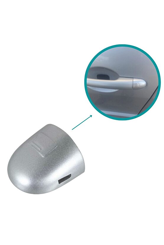 Renault Megan 2 için Dış Kapı Kolu Anahtar Deliği Kapağı Seti Gri