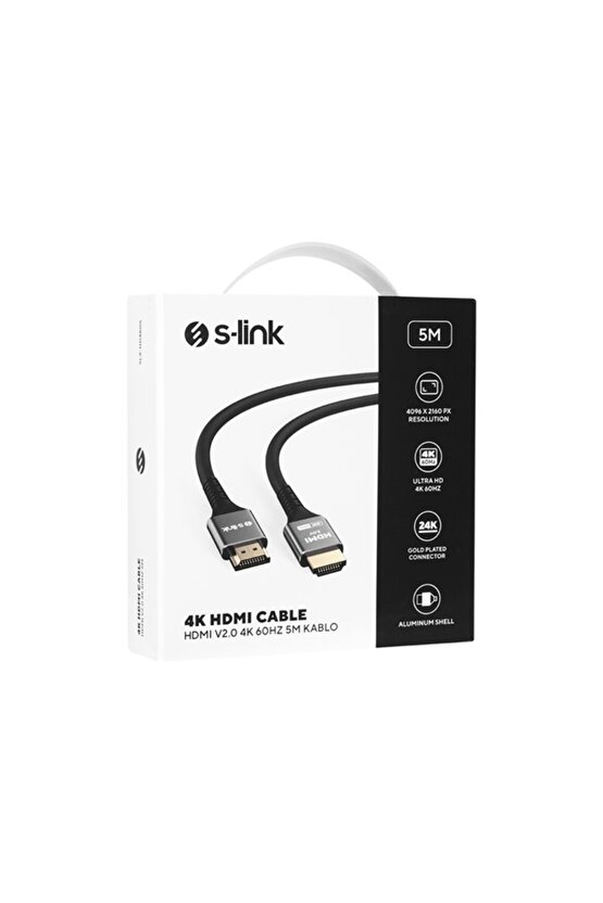 SLX-HD4K05 5 Mt Metal v2.0 4K (4096*2160) 60Hz HDMI Kablo