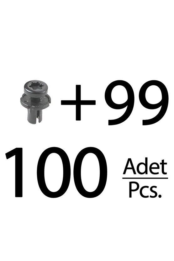 Audi ve Volkswagen için Tampon Klips- Kısa- 100lü