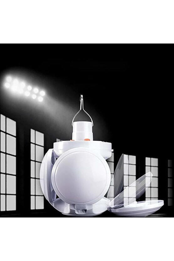 Solar Panelli Şarjlı 5li Katlanabilir Acil Durum Kamp Lambası Powermaster