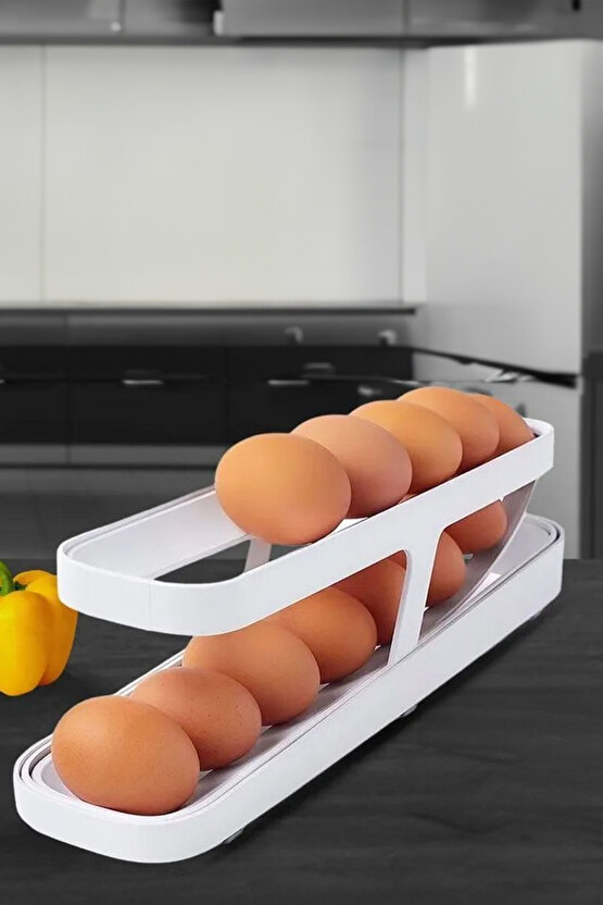 Buzdolabı Yumurta Organizeri, 14 Yumurta Kapasiteli Saklama Düzenleyici, Kullanışlı Organizer Kabı
