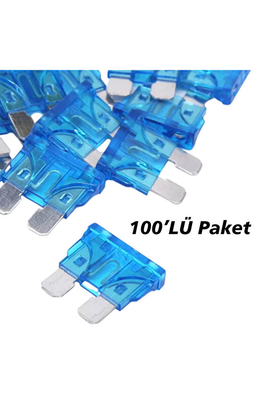 15 AMPER AŞIRI YÜK VE KISA DEVRE KORUMA BIÇAKLI OTO SİGORTASI (100LÜ PAKET)