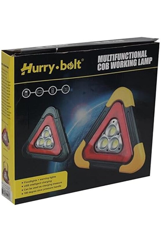 HB-7709 Solar Şarjlı Üçgen Reflektör Işıklı İkaz Lambası