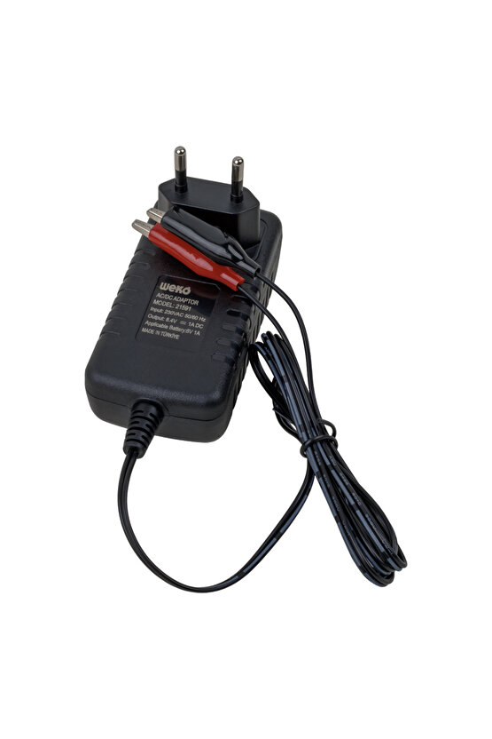 DXT WEKO 8.4 VOLT 1 AMPER KROKODİL UÇLU KIRMIZI YEŞİL LEDLİ YERLİ ÜRETİM AKÜ ŞARJ CİHAZI (OUT:6V 1