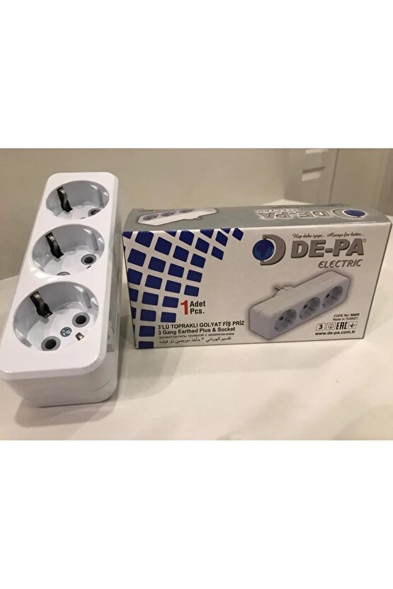 Üçlü Topraklı Fişli Priz Golyat