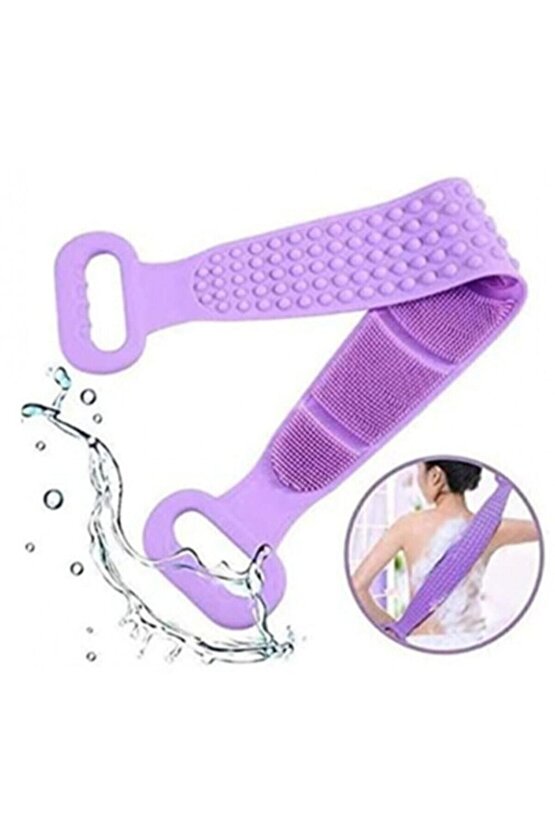 Banyo Sırt Kesesi Çift Taraflı Slıkon Duş Lifi Sırt Fırçası 60 Cm