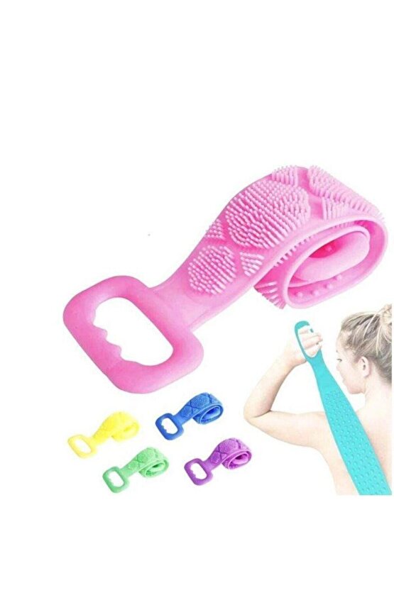 Banyo Sırt Kesesi Çift Taraflı Slıkon Duş Lifi Sırt Fırçası 60 Cm