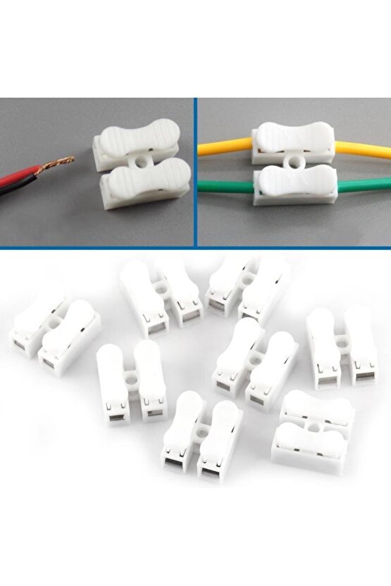 Mandallı Vidasız Klemens Basmalı Tip 2 Li 2 Pin 100lü Paket