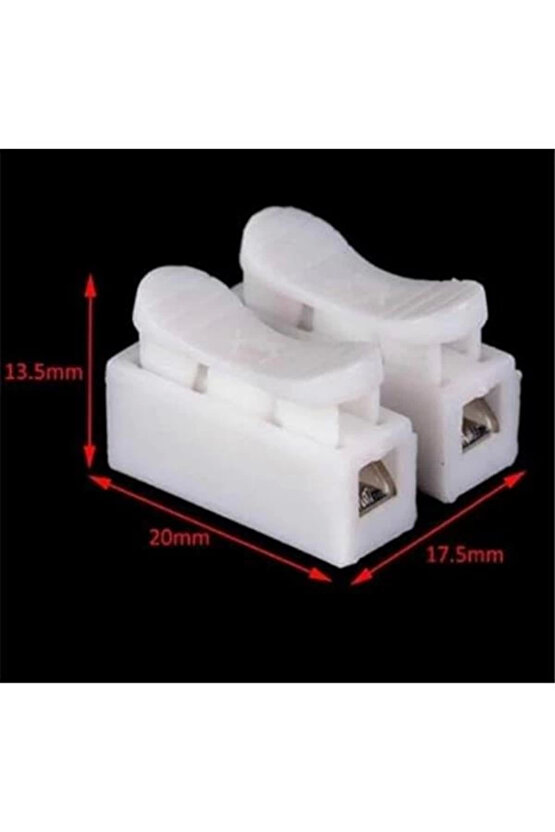 Mandallı Vidasız Sıra Buat Kablo Klemens Basmalı Tip 2 li 2 pin 10li Paket