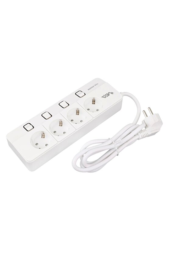 Ve-xman104 A Class 4lü Ayrı Anahtarlı 1.5 Metre Akım Korumalı Grup Priz (MADE IN MALAYSIA) (K95)