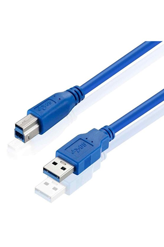USB 3.0 Mavi Yazıcı Kablosu 1.8 Metre – Yüksek Hızlı Printer Bağlantı Kablosu