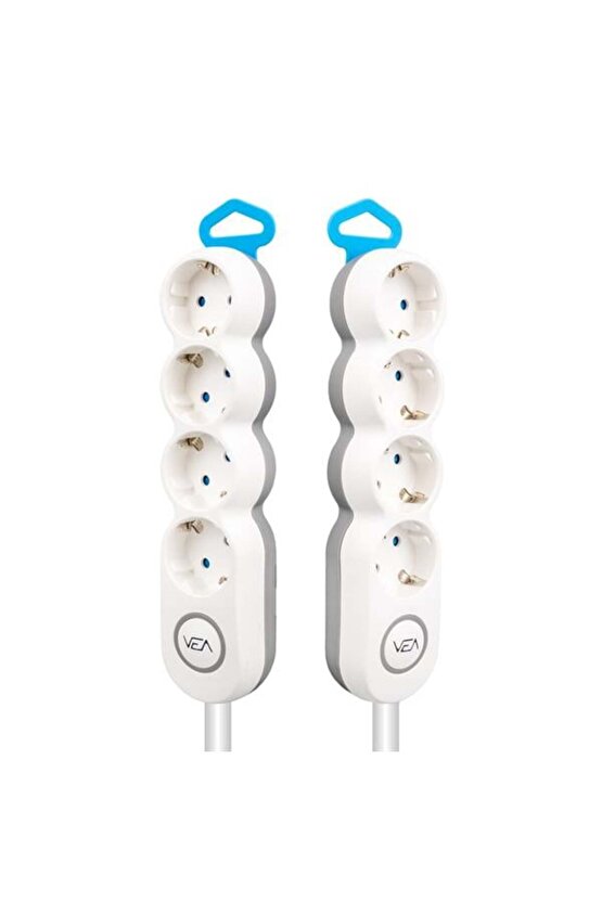 M3lfs- Vea Ve-2s4s 4lü 1.5 Metre Kablolu Anahtarli Grup Priz