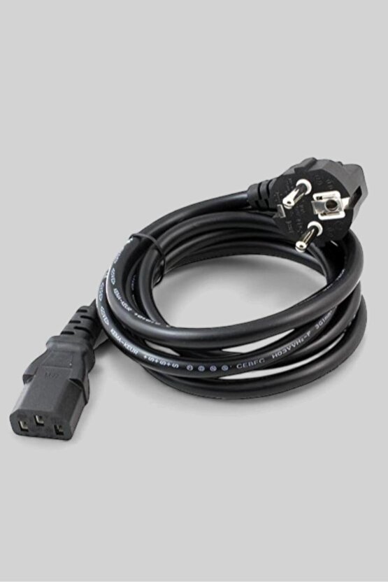 1.8m C7 Lüks Power Kablosu – 3x1 mm Bilgisayar Güç Kablosu