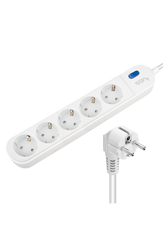 VE-VEGA105 A CLASS 5Lİ ANAHTARLI 1.5 METRE AKIM KORUMALI GRUP PRİZ (MADE IN MALAYSIA) (5258)