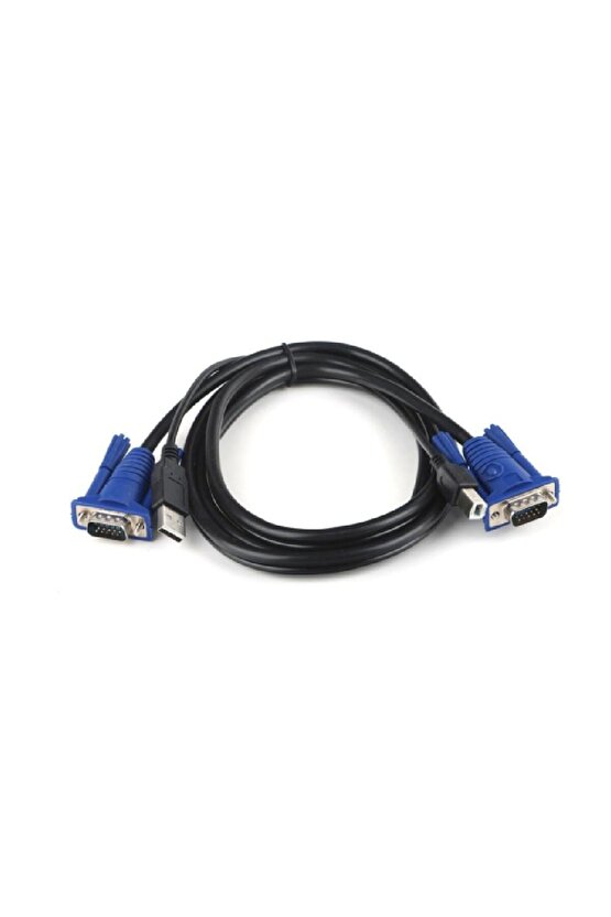 1.5m VGA Erkek–Erkek + USB + Printer KVM Switch Kablosu