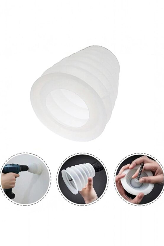 Matkap Ucu Toz Tutucu Beyaz Körük – 8.5x8.5x5 cm Toz Koruma Aparatı