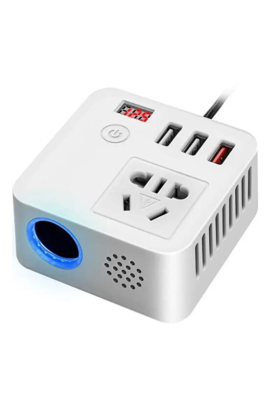 Çok Fonksiyonlu USB Araç İnvertörü 12V24V – 220V Güç Dönüştürücü | Araç Tipi Inverter