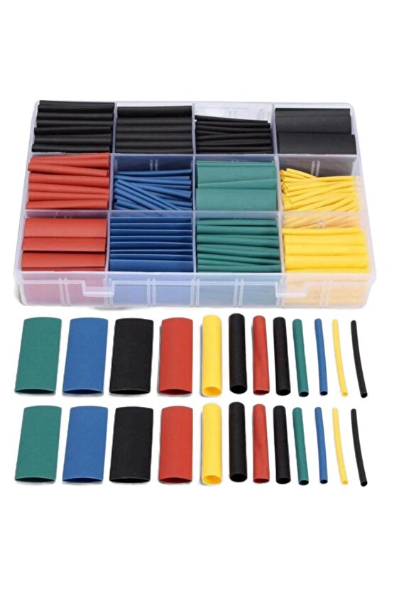 Isıyla Daralan Makaron 530 Adet Set – 12 Boy, Elektrik Kablo İzolasyon Kılıfı