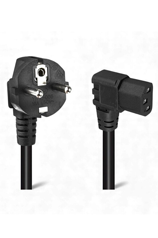 1.5 Metre 3x0.75mm Güç Kablosu – L Tipi Erkek ve Dişi Bağlantı Kablosu