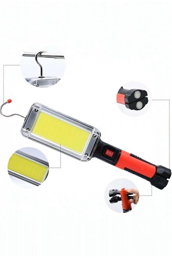 20 Watt COB LED Çalışma Lambası – Şarjlı, Güçlü Işık, Manyetik Ayaklı