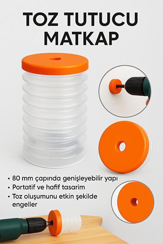 Körüklü Vantuzlu Matkap Ucu Toz Tutucu 60 mm – Ev ve Profesyonel Kullanım (06)