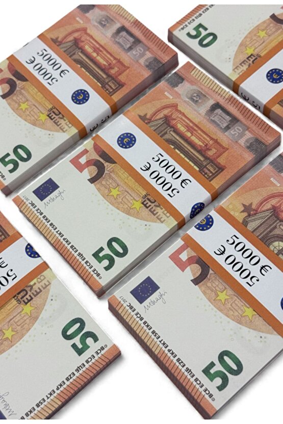 Gerçek Görünümlü 5 Deste 50 € Şaka Parası – Düğün, Koleksiyon İçin 50 EURO