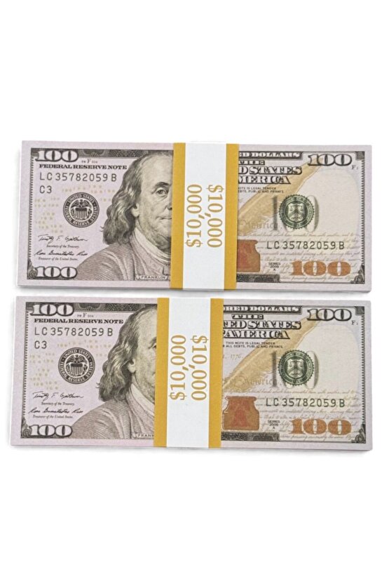 2 Deste Dekoratif 100$ Oyun Parası – Düğün, Şaka, Film, Fotoğraf, Koleksiyon