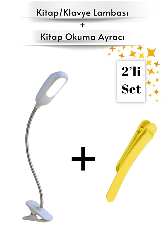 Taşınabilir Kitap Okuma Lambası ve Esnek Kitap Ayracı Seti – Göz Yormayan Işık, Pratik Tasarım