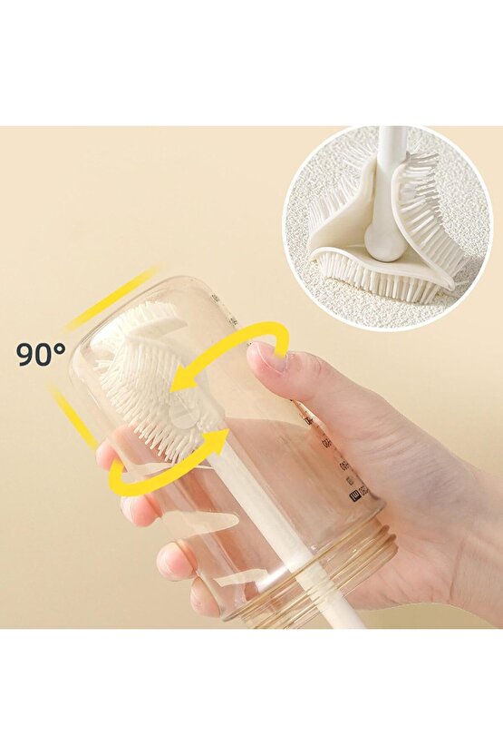 Beyaz Renk Silikon Biberon ve Kavanoz Temizleme Fırçası