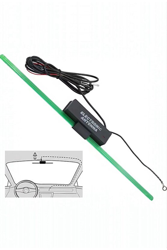 Universal Elektronik Cam Oto Anteni - Kablo 2 metre-araçlara uygun