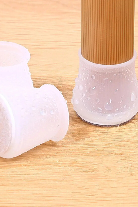 6 Adet Silikon Masa Sandalye Koruyucu, Masa Sandalye Kaydırmaz, Zemin Koruyucu