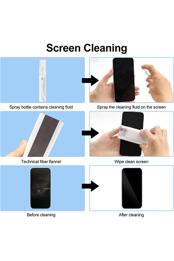 7in1 Elektronik Cihaz Klavye Temizleme Fırça Seti Telefon Tablet Kulak Al4042