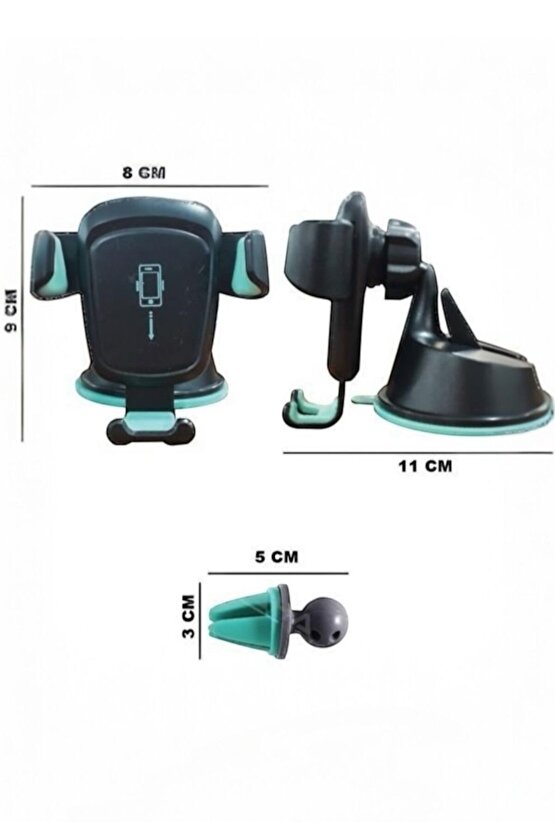 Çift Fonksiyonlu Araç İçi Telefon Tutucu | Vantuzlu ve Havalandırma Izgaralı Model