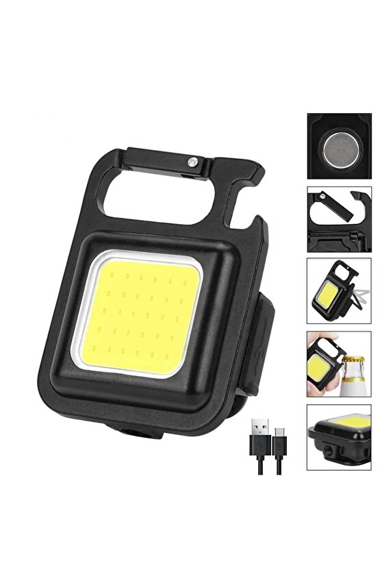 Şarj Edilebilir Mıknatıslı Çok Amaçlı Pratik Kamp ve Acil Durum Feneri NAPOLYON MİNİ COB LED