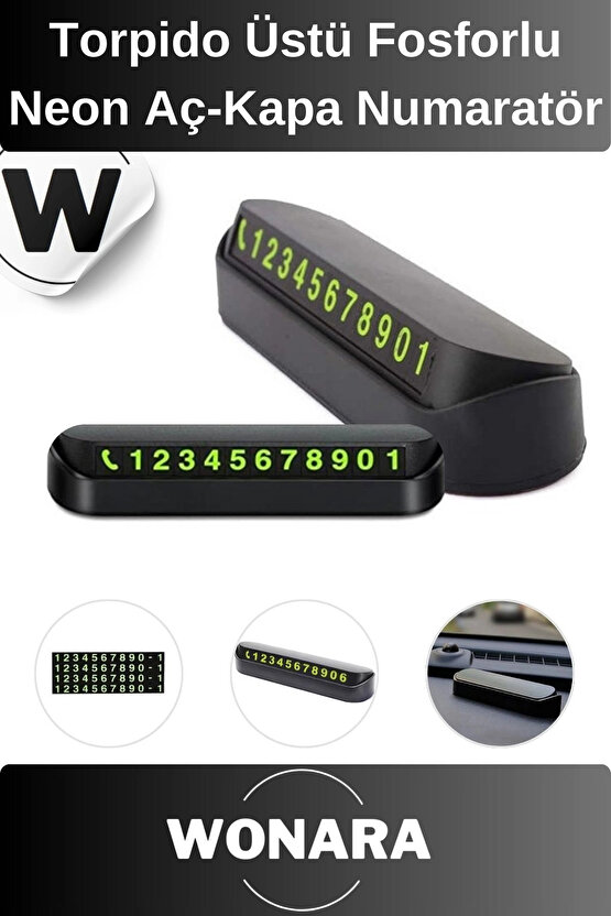 Kolay Kullanım Fosforlu Neon Araç İçi Telefon Numarası Kartı Park İçin Aç-Kapa Oto Cam Numaratör