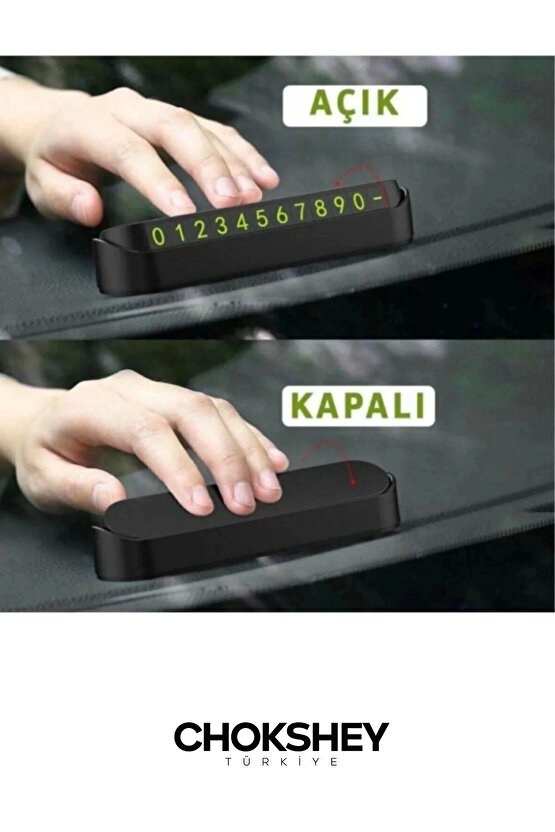 Torpido Üstü Fosforlu Neon Aç-Kapa Numaratör Araç Içi Park Telefon Numarası Araba Oto Cam Kartı