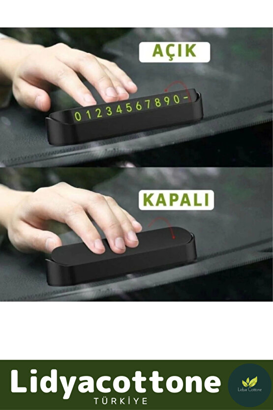 Araç Park Numaratör Telefon Numarası Oto Cam Kartı Torpido Üstü Fosforlu Neon Aç-Kapa