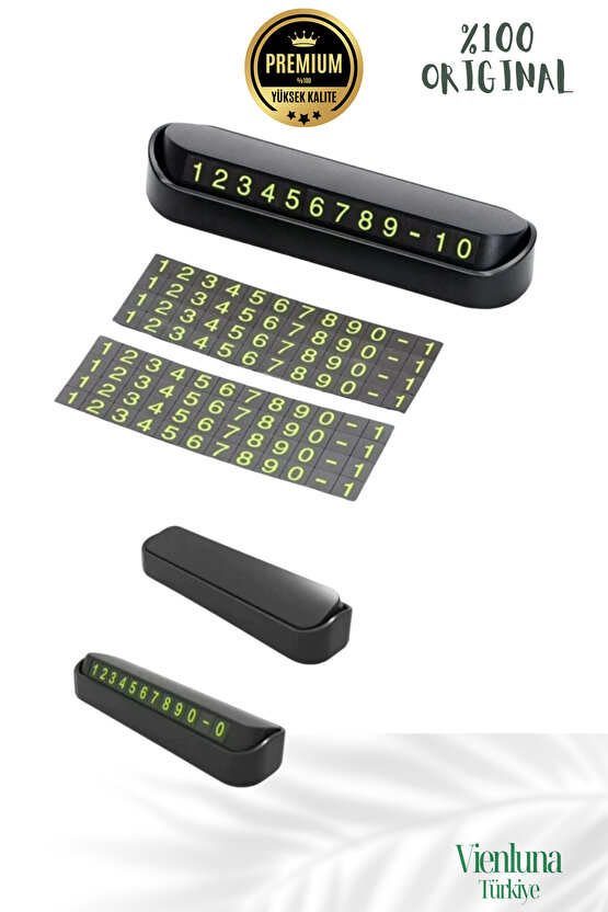 Özel Üretim Araç İçi Torpido Üstü Cam Kartı Telefon Numarası Lüks Fosforlu Neon Aç-Kapa Numaratör