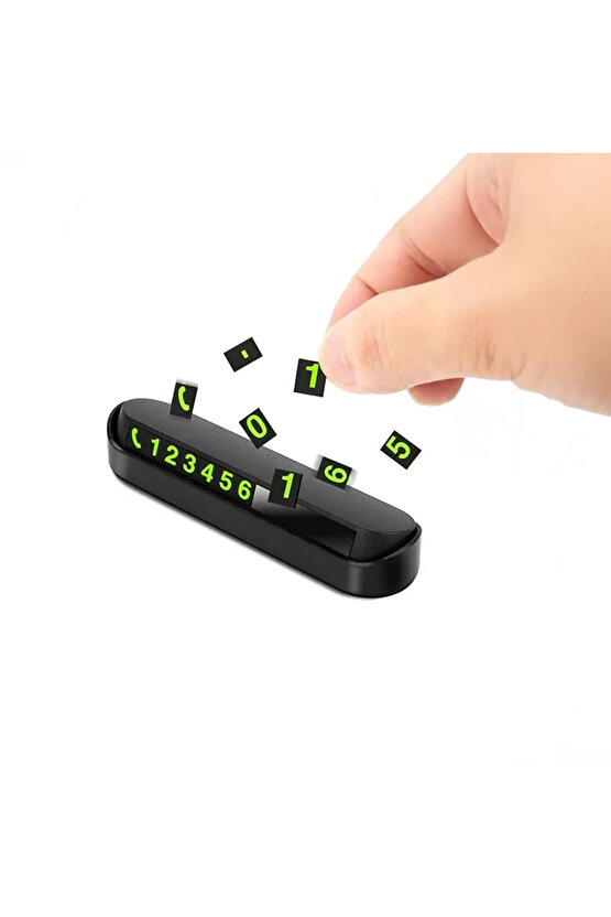 Fosforlu Otomobil Park Numaratörü - Görünür Telefon Numarası Kartı