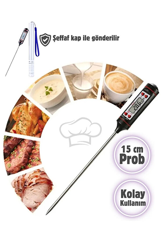 Gıda Termometresi Sıvı Gıda Et Su Süt Mama Sıcaklık Ölçer Yoğurt Mayalamak Için Termometre