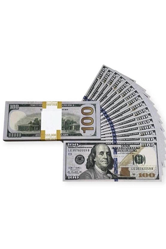 25 Adet 100 Dolar Oyun Parası – Geçersiz Şaka Parası – Gerçek Görünümlü Eğlencelik Kağıt Para