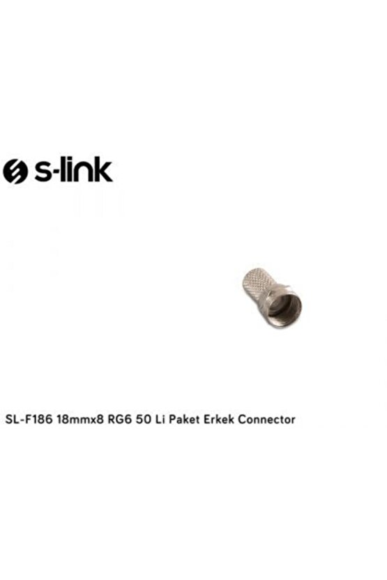 Erkek Connector Sl-f186 18mm x 8 Rg6 50 li Paket