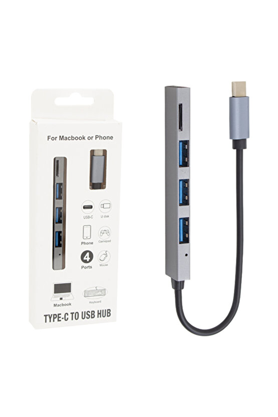 PM-6493 TYPE-C HUB 3x USB 3.0 SDTF HAFIZA KART OKUYUCU DOCK STATION (MACBOOK - PC - PLAYSTATİON -